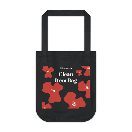 Organic Tote Bag — Personalized 'Clean Item Bag' Floral Design