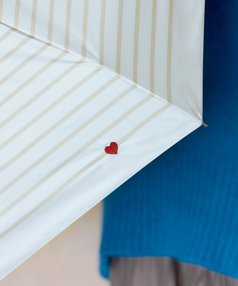 WPC Heart Embroidered Mini Parasol | UPF 50+ Sun Protection | Curated Japanese Import