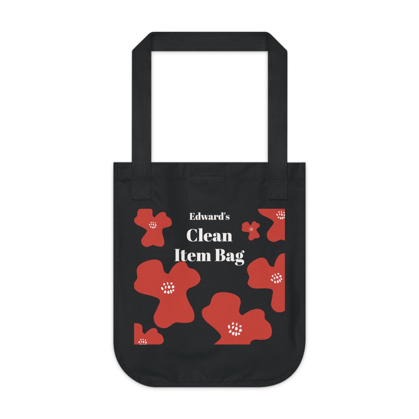 Organic Tote Bag — Personalized 'Clean Item Bag' Floral Design