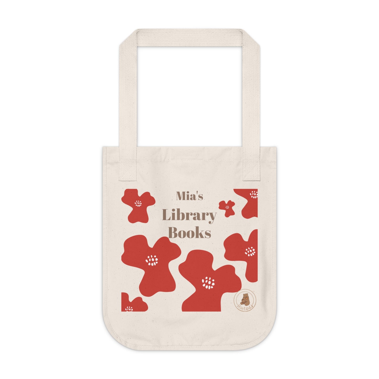 Personalized Kids School Tote Bag | Custom Name & Purpose Organic Canvas Bag