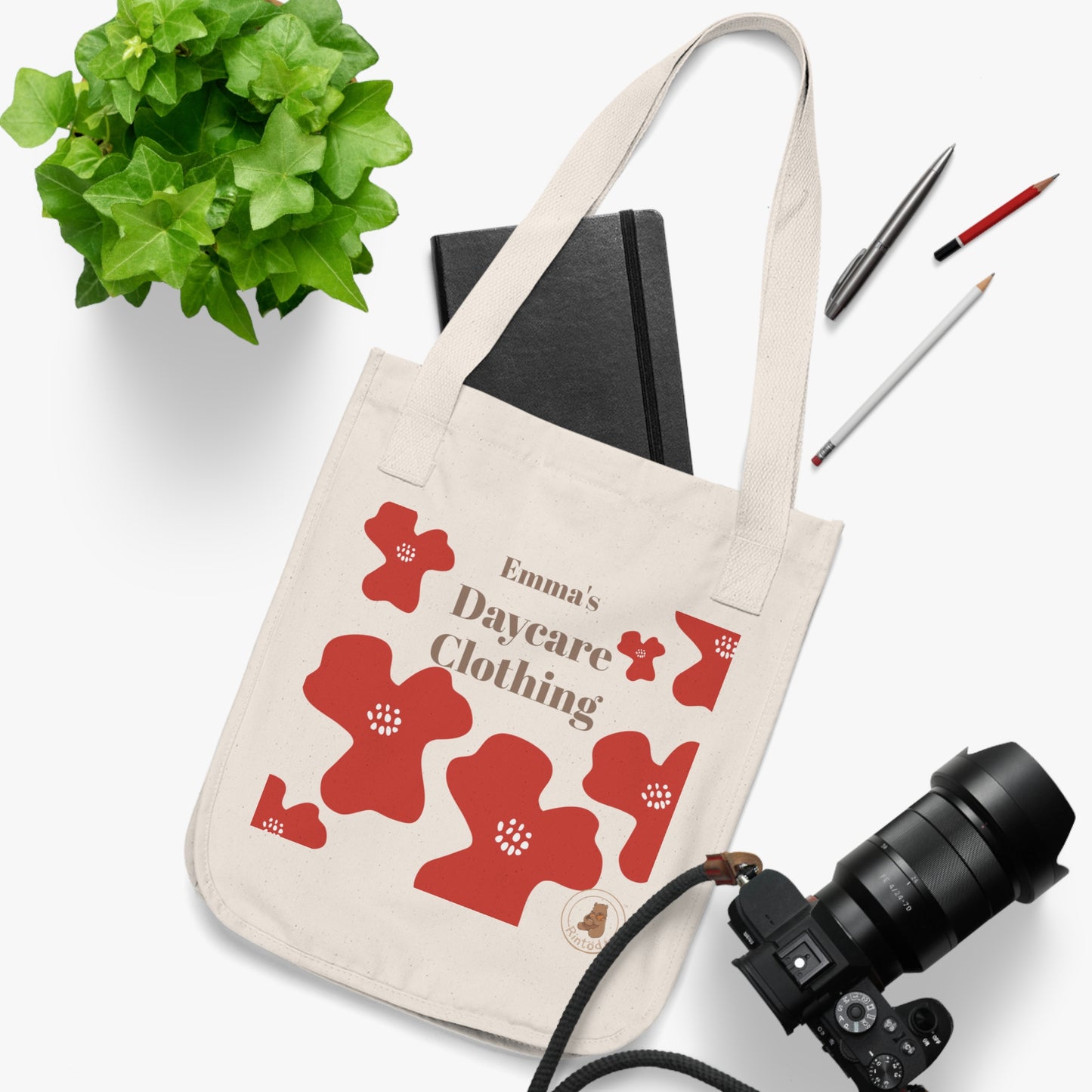 Personalized Kids School Tote Bag | Custom Name & Purpose Organic Canvas Bag