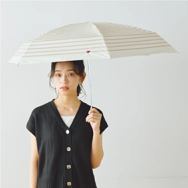 WPC Heart Embroidered Mini Parasol | UPF 50+ Sun Protection | Curated Japanese Import