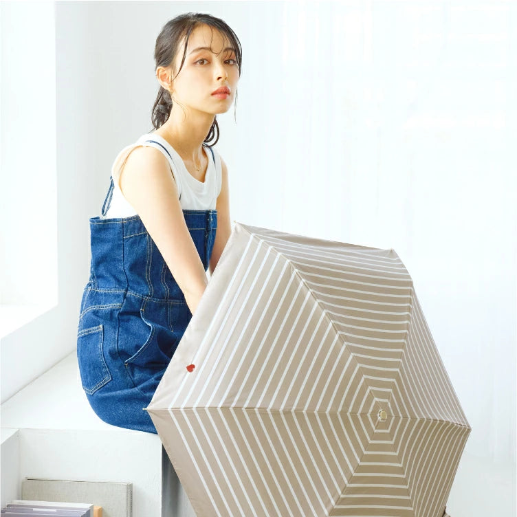 WPC Heart Embroidered Mini Parasol | UPF 50+ Sun Protection | Curated Japanese Import